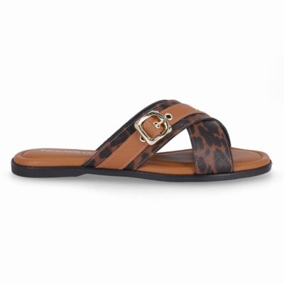 Rasteirinha Gabi Animal Print Fivela