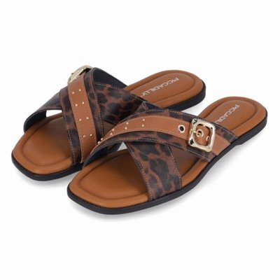Rasteirinha Gabi Animal Print Fivela