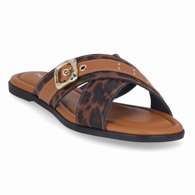 Rasteirinha Gabi Animal Print Fivela