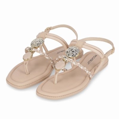 Sandália Rasteirinha Gabi Brule com Off White