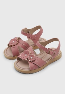 Sandália Infantil Pimpolho Flora Rosa