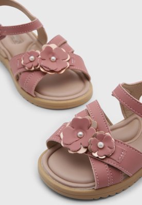 Sandália Infantil Pimpolho Flora Rosa