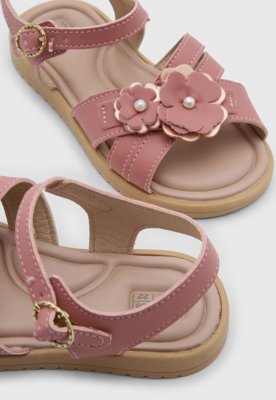 Sandália Infantil Pimpolho Flora Rosa