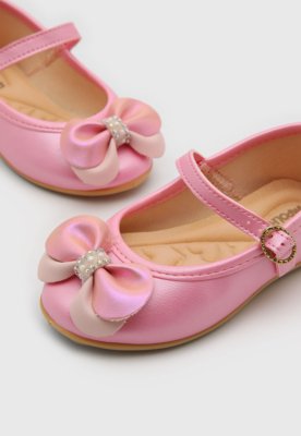 Sapatilha Infantil Pimpolho Boneca Laço Rosa