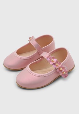 Sapatilha Infantil Pimpolho Flora Rosa
