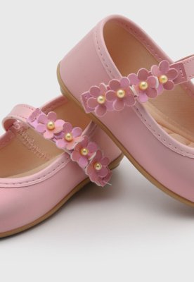Sapatilha Infantil Pimpolho Flora Rosa