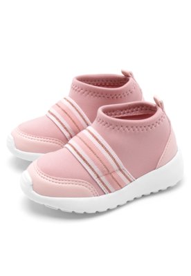 Tênis Pimpolho Menina Listras Rosa Menor preço em Tênis Pimpolho Menina Listras Rosa