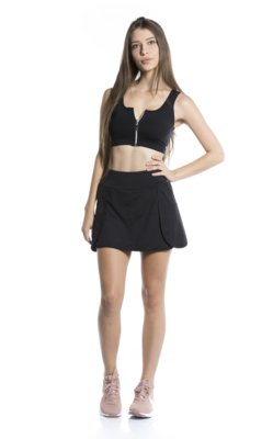 Short-Saia Pinyx Zíper Preto Menor preço em Short-Saia Pinyx Zíper Preto