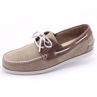 Mocassim Pisa Forte Dock Sider Couro Areia Menor preço em Mocassim Pisa Forte Dock Sider Couro Areia