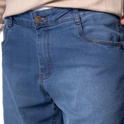 Calça Jeans Masculina Pitt Reta New Basic Azul