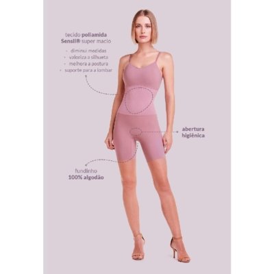 Body Modelador Invisível Bermuda Com Bojo Rio Negro Incolor