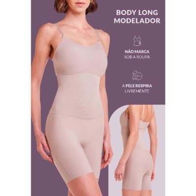 Body Modelador Invisível Bermuda Com Bojo Rio Negro Incolor
