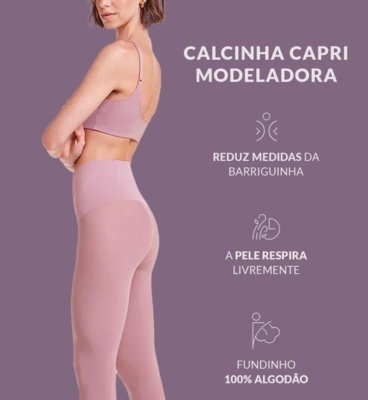 Calça Plie Capri Modeladora Amazônia Control Boto Incolor