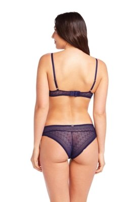 Calcinha Caleçon Em Renda Paris Azul Incolor