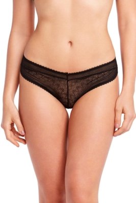 Calcinha Caleçon Em Renda Paris Preto Incolor