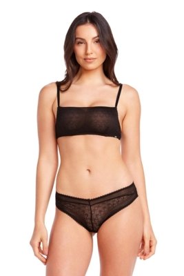 Calcinha Caleçon Em Renda Paris Preto Incolor