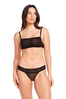 Calcinha Fio Em Renda Paris Preto Incolor