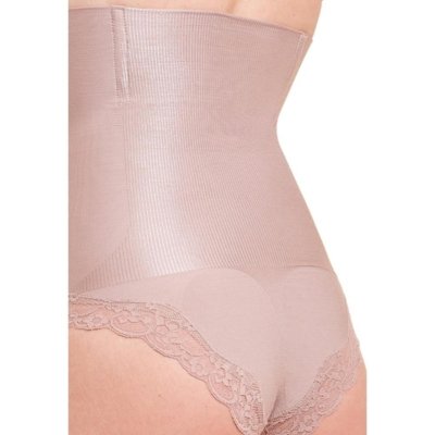 Calcinha Modeladora Abdominal Com Renda Blush Incolor
