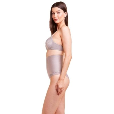 Calcinha Plie Modeladora Abdominal Com Renda Lavanda Incolor