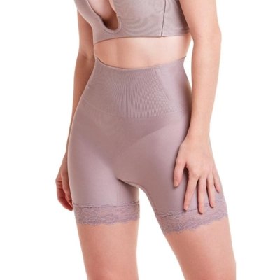Short Modelador Abdominal Com Renda Lavanda Incolor