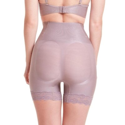 Short Modelador Abdominal Com Renda Lavanda Incolor