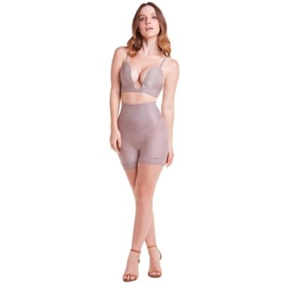 Short Modelador Abdominal Com Renda Lavanda Incolor