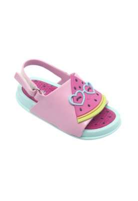 Sandália Plugt Mini Bizz Menina Melancia Azul Rosa
