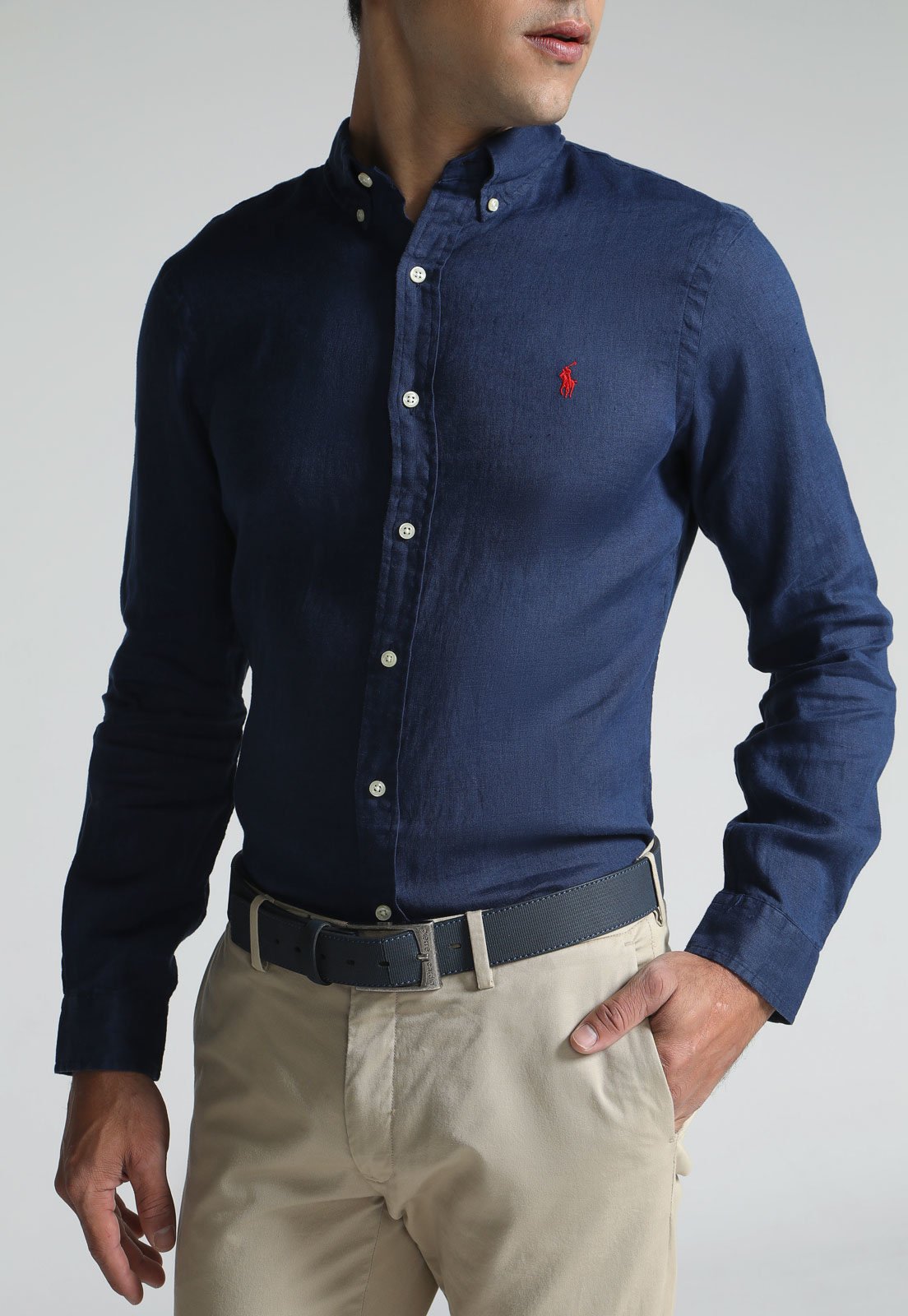 Camisa Polo Ralph Lauren Polo Tecido Azul Original - TNY115