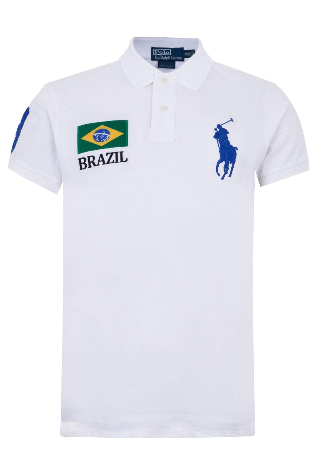 Camisa Polo Ralph Lauren Brasil Branca - Compre Agora, ralph