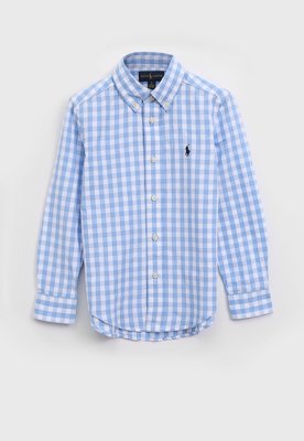 Camisa Polo Ralph Lauren Infantil Xadrez Azul/Branco - Compre Agora |  Dafiti Brasil