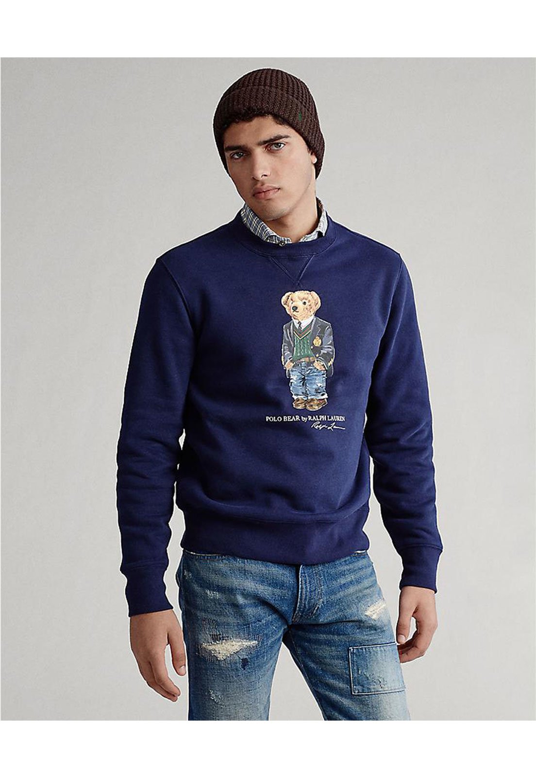 ralph lauren bear moletom com capuz grey