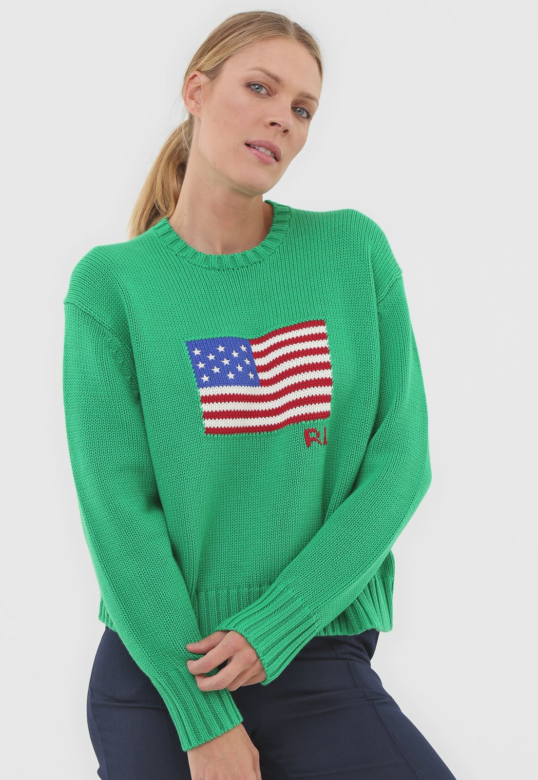 Suéter Polo Ralph Lauren Tricot Bandeira Verde - Compre Agora | Dafiti Brasil