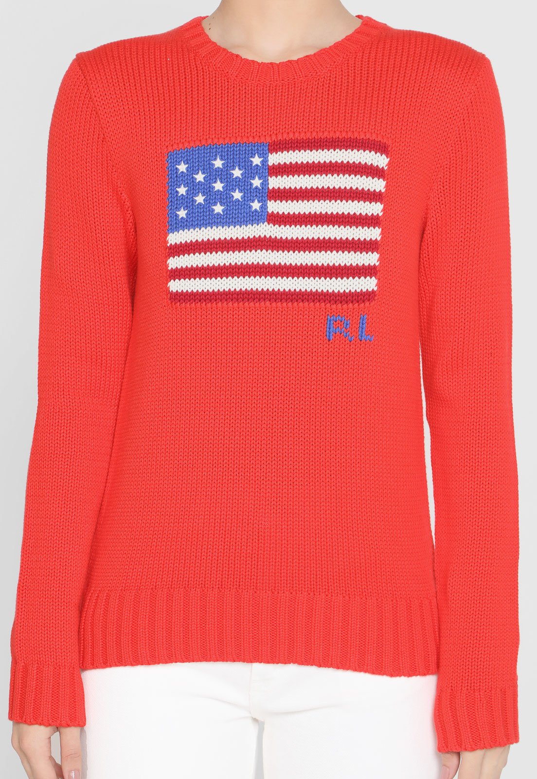 Suéter Tricot Polo Ralph Lauren Flag Vermelho - Compre Agora | Dafiti