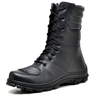 bota de couro motoqueiro