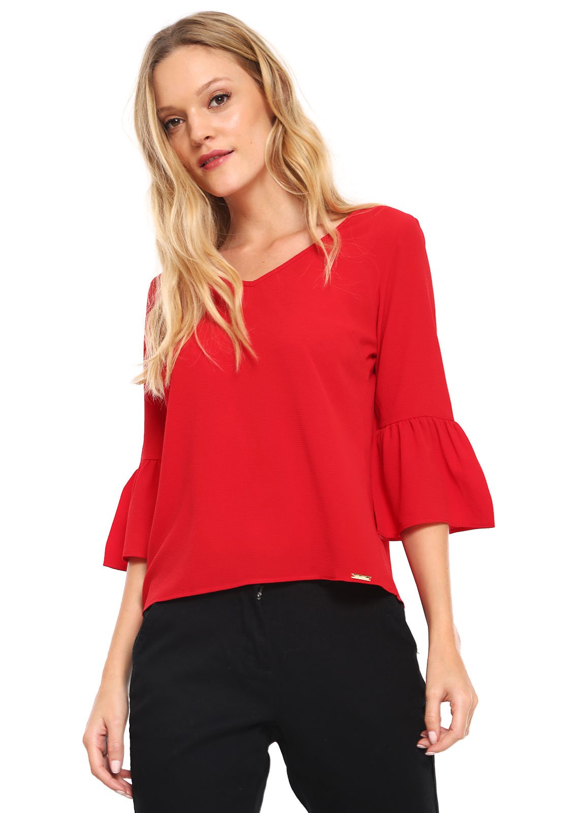 modelo de blusa vermelha