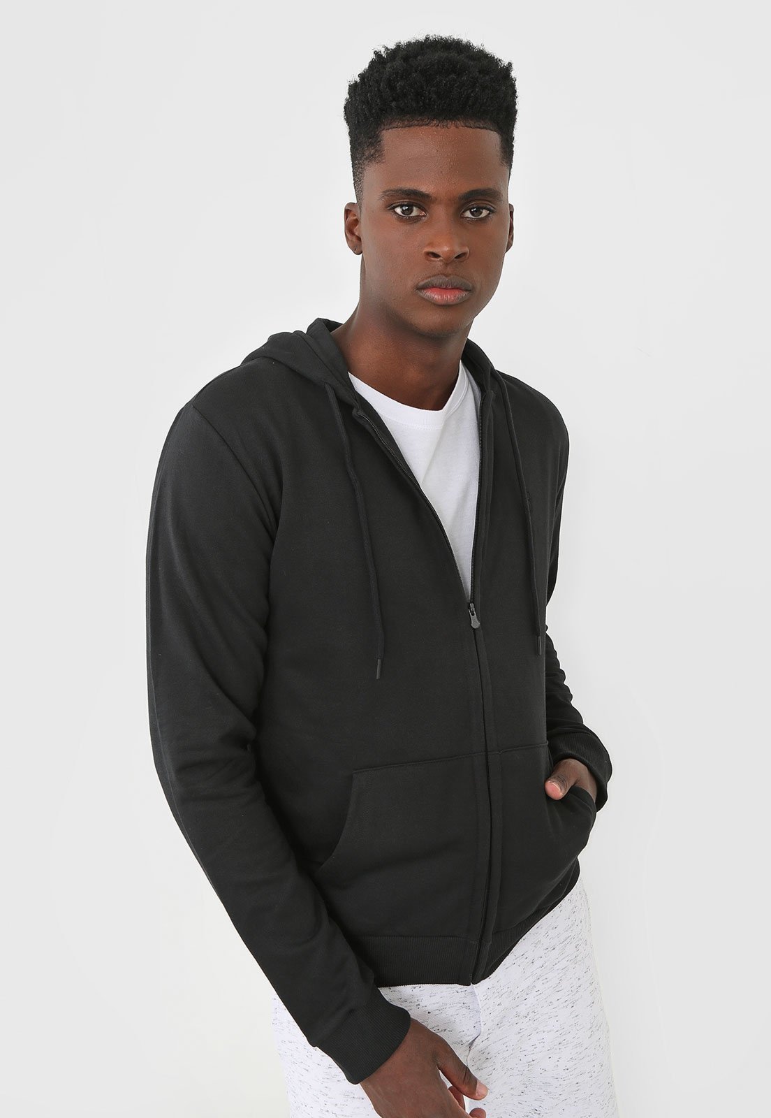 polo sherpa moletom com capuz