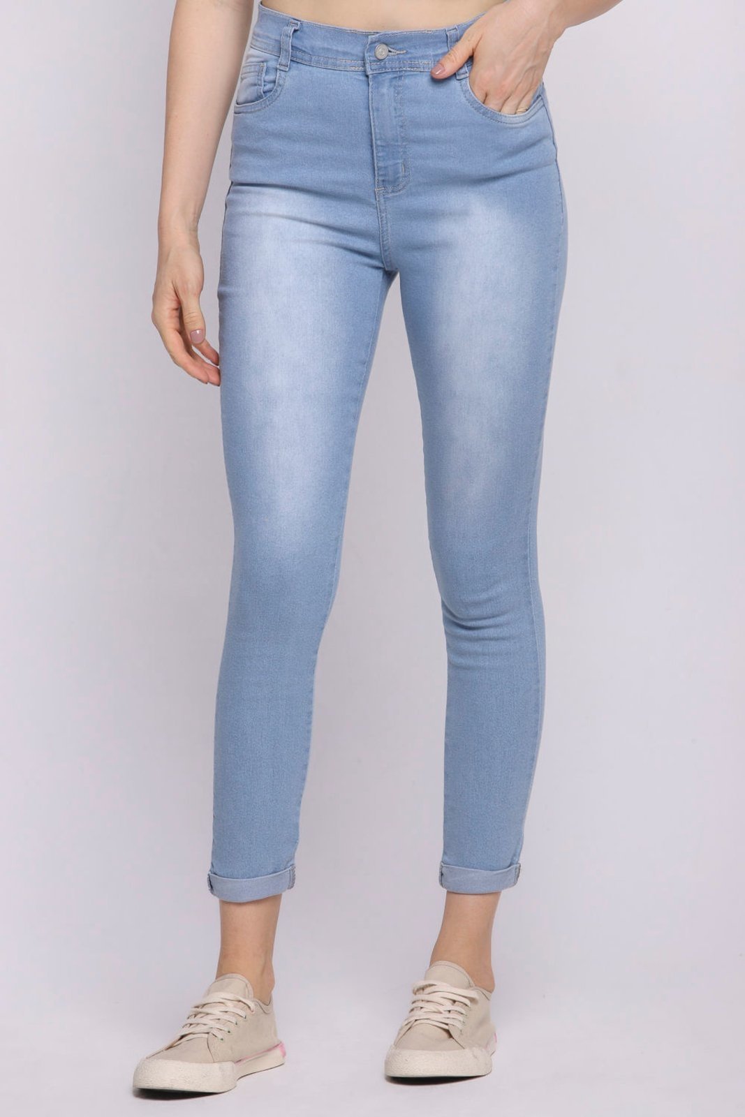 Calça Feminina Jeans Skinny Delavê