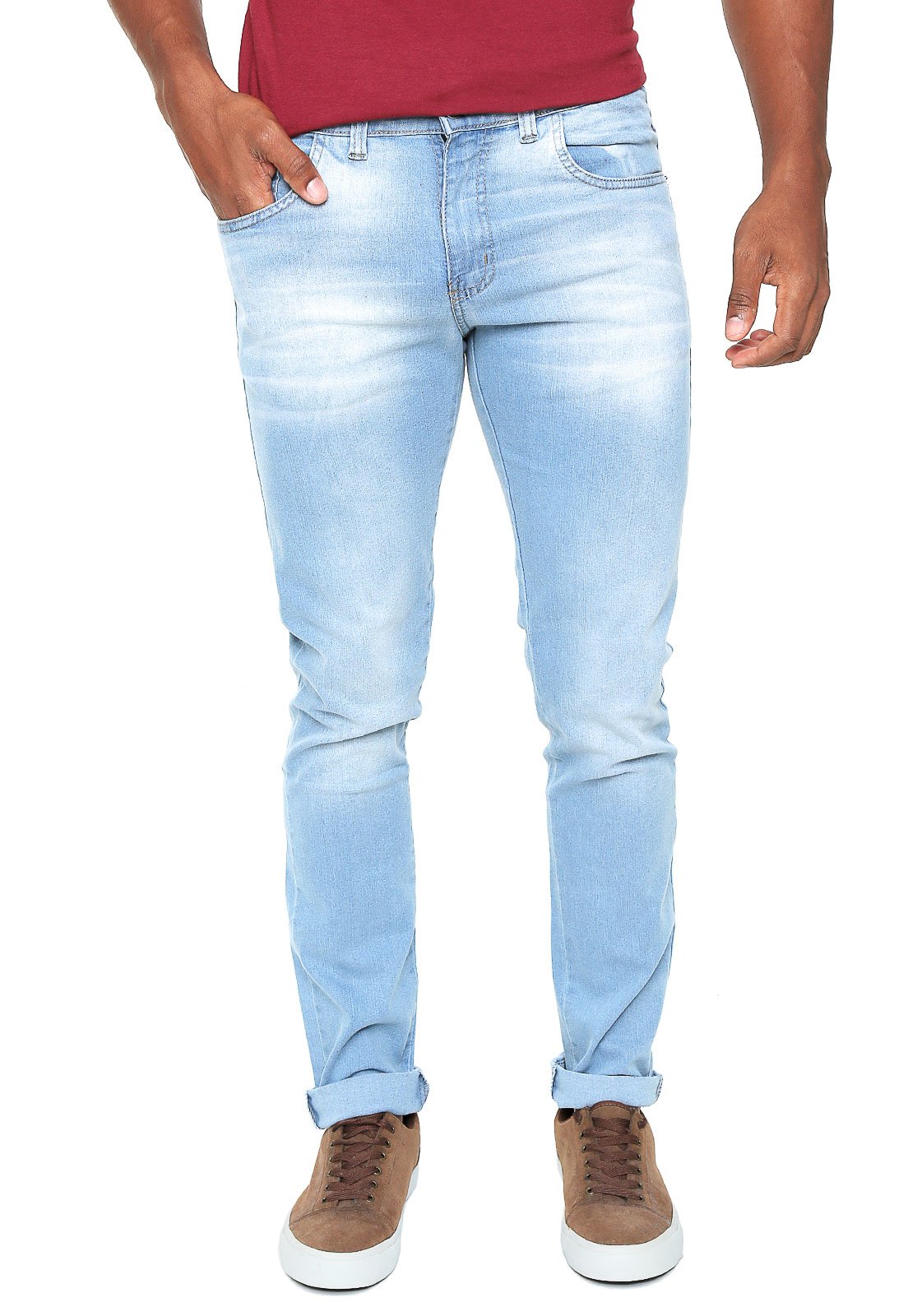 calça jeans clara masculina polo wear