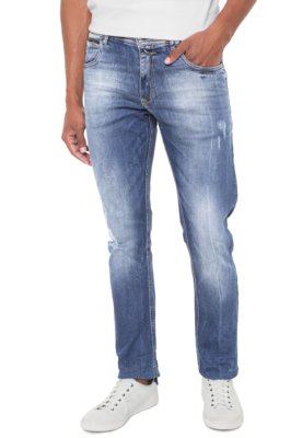 Calça Jeans Polo Wear Slim Básica Azul Menor preço em Calça Jeans Polo Wear Slim Básica Azul