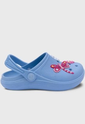 Babuche Popidi Infantil Libelula e Flores Azul