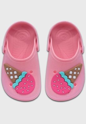 Kit Babuche Sorvete Rosa e Óculos de Sol Rosa com Capinha Infantil