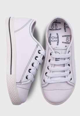 Kit Tênis Popstar Branco e Óculos de Sol Infantil Rosa