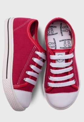 Kit Tenis Popstar Vermelho e Oculos de Sol Infantil Rosa