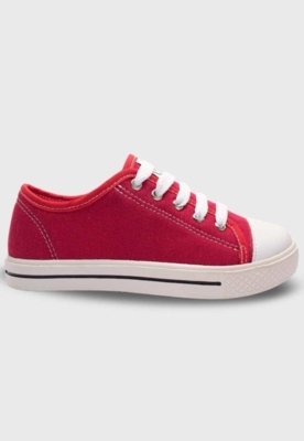 Kit Tenis Popstar Vermelho e Oculos de Sol Infantil Rosa