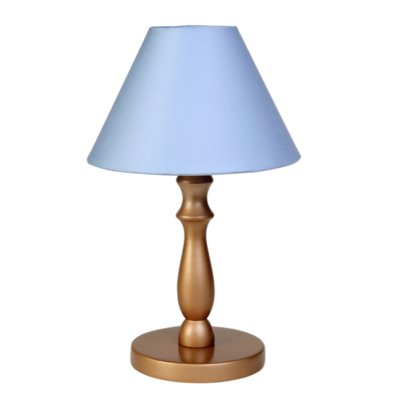 Abajur Torneado Dourado Quarto Bebê Infantil Menino Potinho de Mel Azul Menor preço em Abajur Torneado Dourado Quarto Bebê Infantil Menino Potinho de Mel Azul