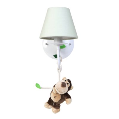 Arandela 1 Lâmpada Floresta Macaco Quarto Safári Infantil Potinho de Mel Verde Menor preço em Arandela 1 Lâmpada Floresta Macaco Quarto Safári Infantil Potinho de Mel Verde