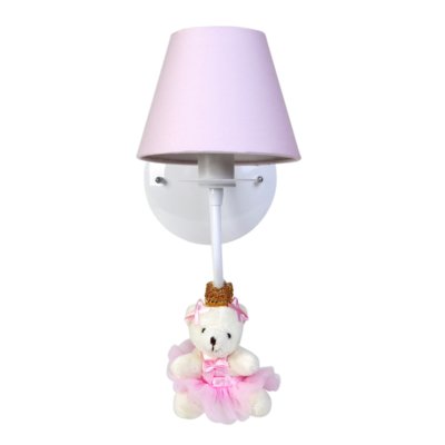 Arandela 1 Lâmpada Ursinha Princesa Bebê Infantil Menina Potinho de Mel Rosa Menor preço em Arandela 1 Lâmpada Ursinha Princesa Bebê Infantil Menina Potinho de Mel Rosa