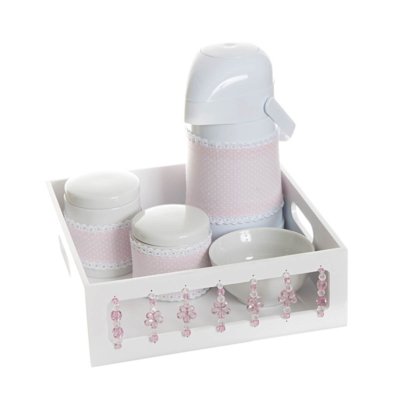 Kit Higiene Com Porcelanas E Capa Florzinha Potinho de Mel Rosa Menor preço em Kit Higiene Com Porcelanas E Capa Florzinha Potinho de Mel Rosa