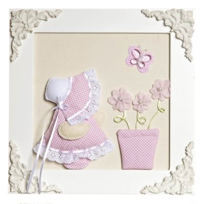 Quadro Decorativo Camponesa Vaso Quarto Bebê Infantil Menina Potinho de Mel Rosa Menor preço em Quadro Decorativo Camponesa Vaso Quarto Bebê Infantil Menina Potinho de Mel Rosa