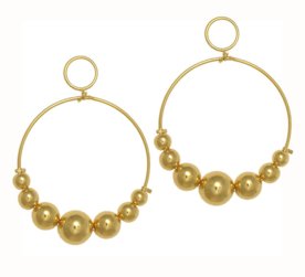 Brinco Prata Mil Argola Com 7 Bolas Abs Dourado Menor preço em Brinco Prata Mil Argola Com 7 Bolas Abs Dourado